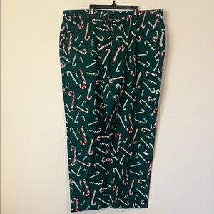 NWT OLD NAVY Christmas Green Candy Cane Print Pajama Pants